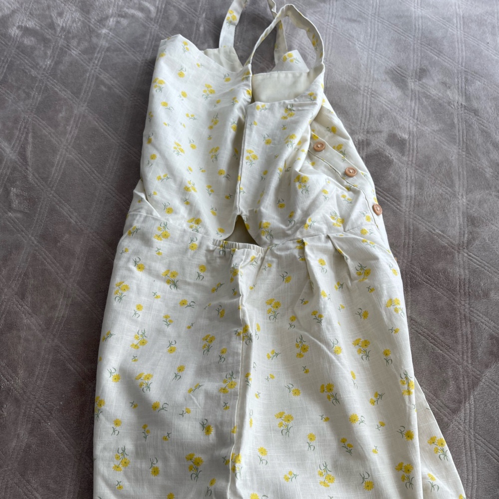 Kids Floral Yellow Romper - Picture 4 of 6